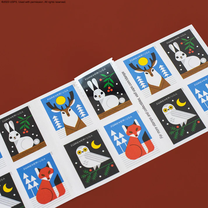 WinterWoodlandAnimals2023 DynamicBooklet - Buy Postage Stamps Online