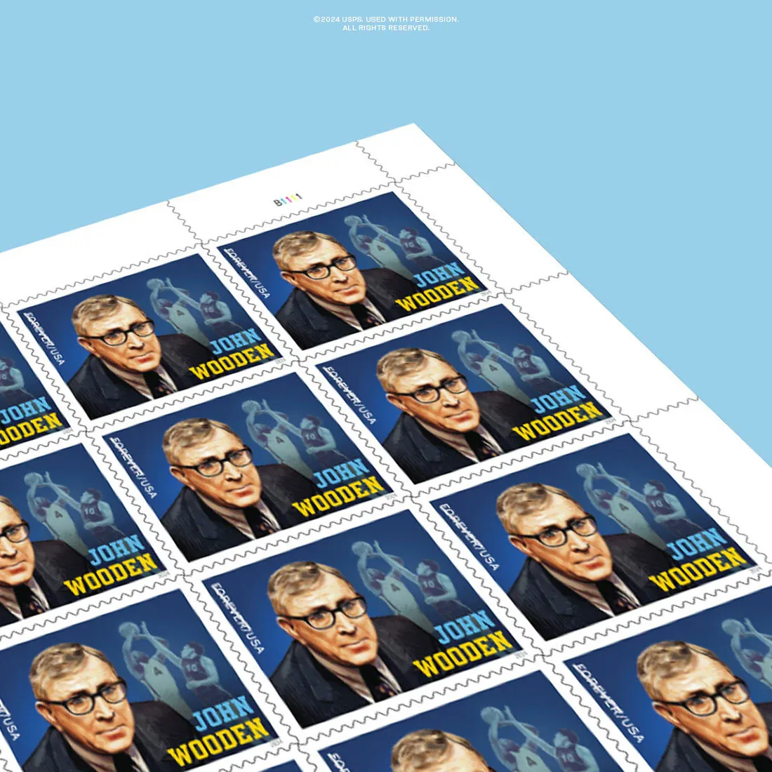 USPS_John_Wooden_2024_Dynamic_Pane USPS John Wooden 2024 Dynamic Pane - Buy Postage Stamps Online